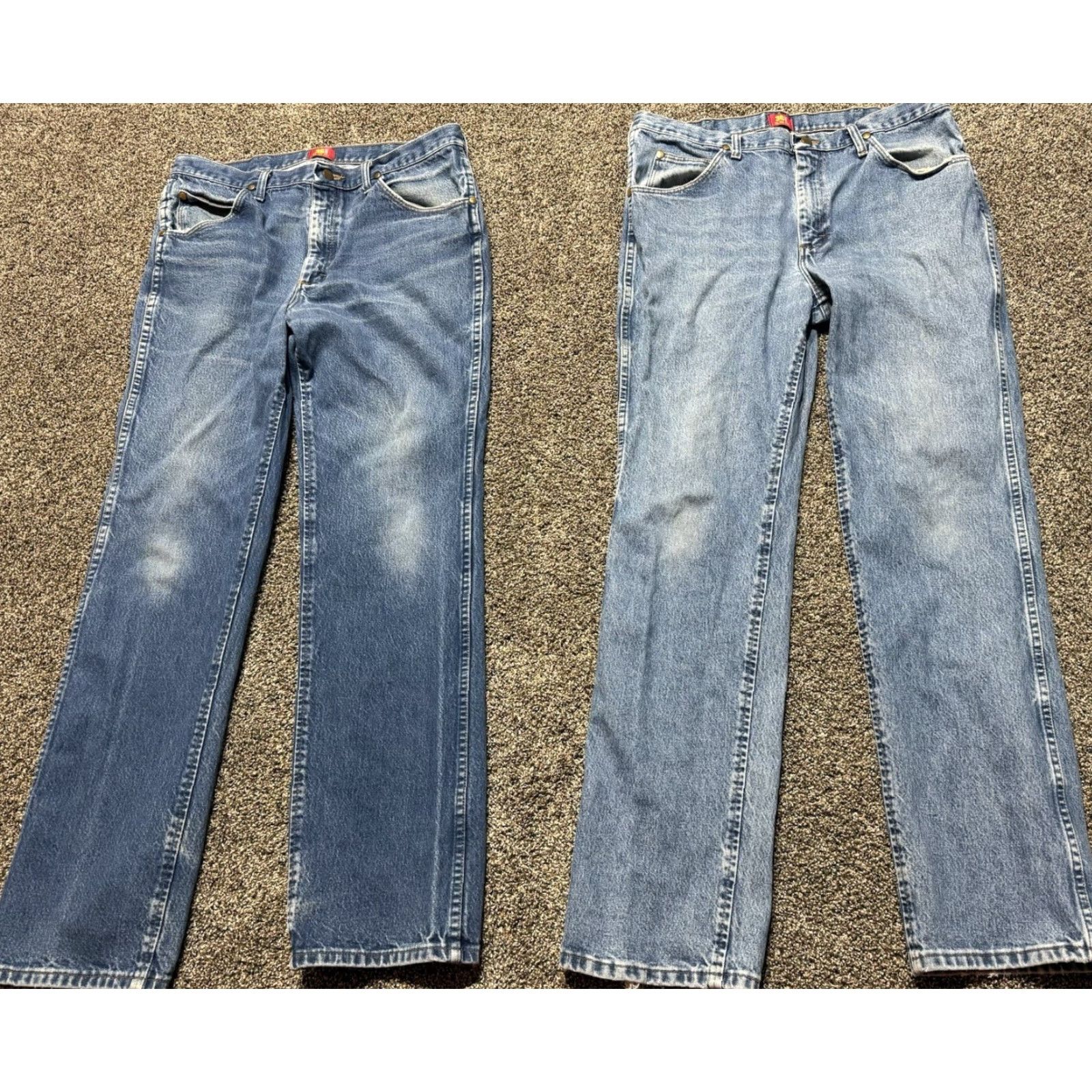 Wrangler Wrangler Jeans 36MWZ Men Jeans 36 Blue Denim Distress Bootcut 32 Inseam 36 Waist Regular 5-Pocket Cowboy Vintage No Size US 36 / EU 52 - 2 Thumbnail