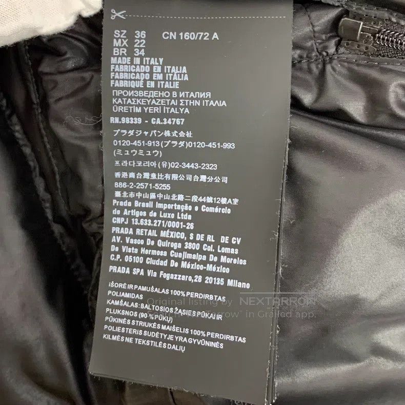 Prada Prada 21 black logo triangle stand-up collar down jacket Size XXS / US 00 / IT 34 - 8 Thumbnail