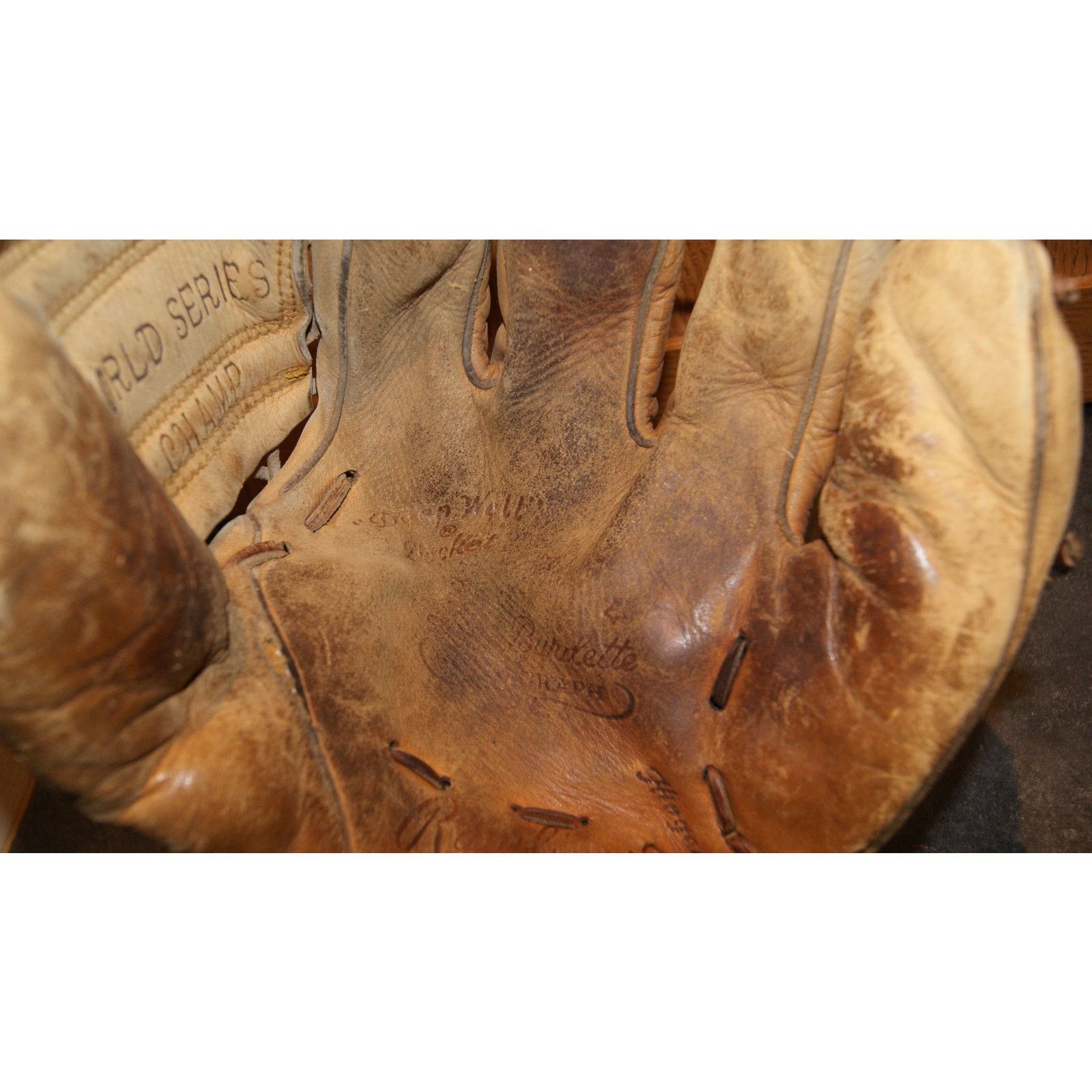 Vintage VTG 1957 Rawlings LB10 Burdette Baseball Glove World Braves Size ONE SIZE - 2 Thumbnail