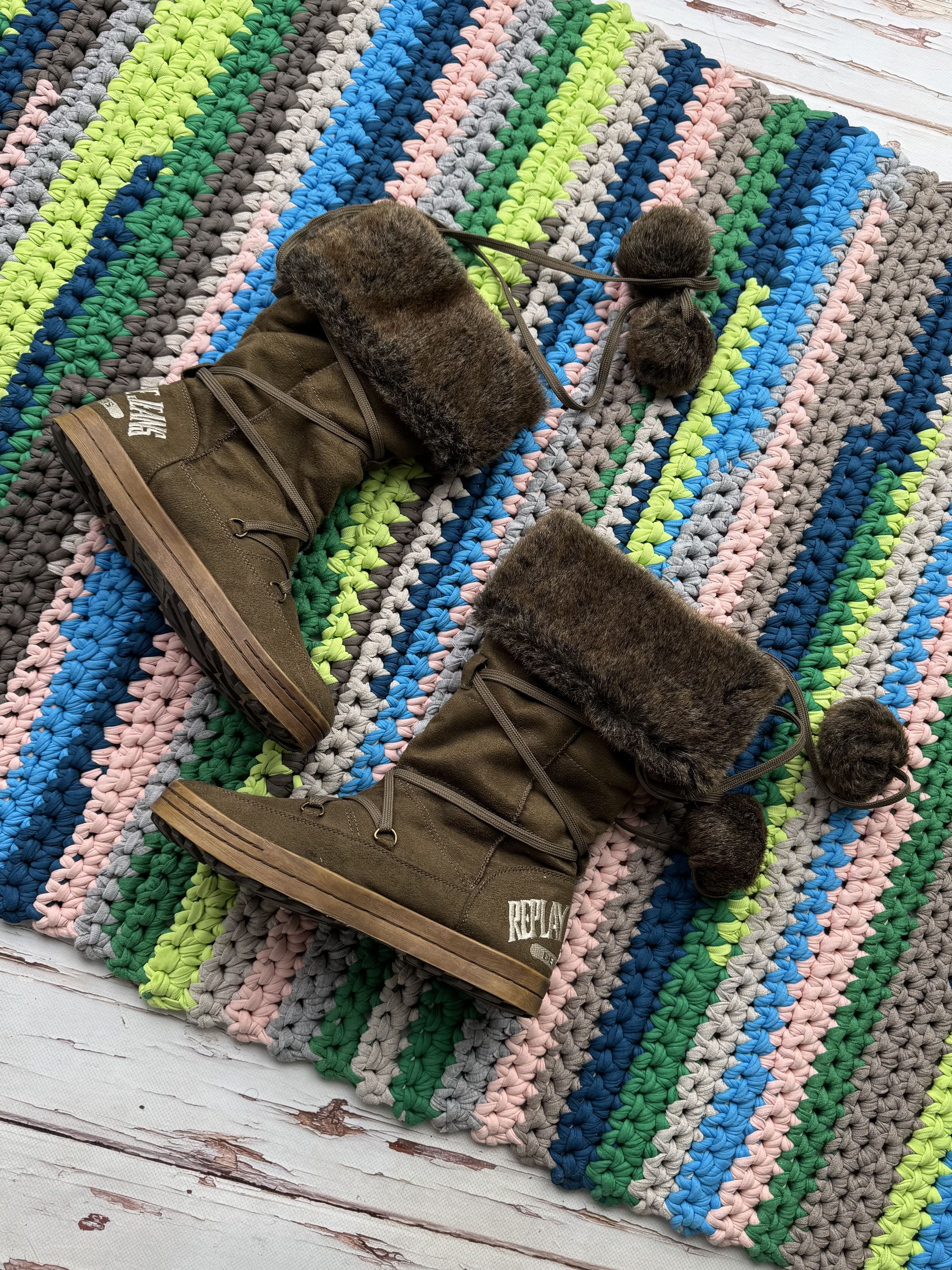 Replay Replay Faux Sheepskin Vintage Boots (D10)(D15)(V313) Size US 9 / IT 39 - 4 Thumbnail