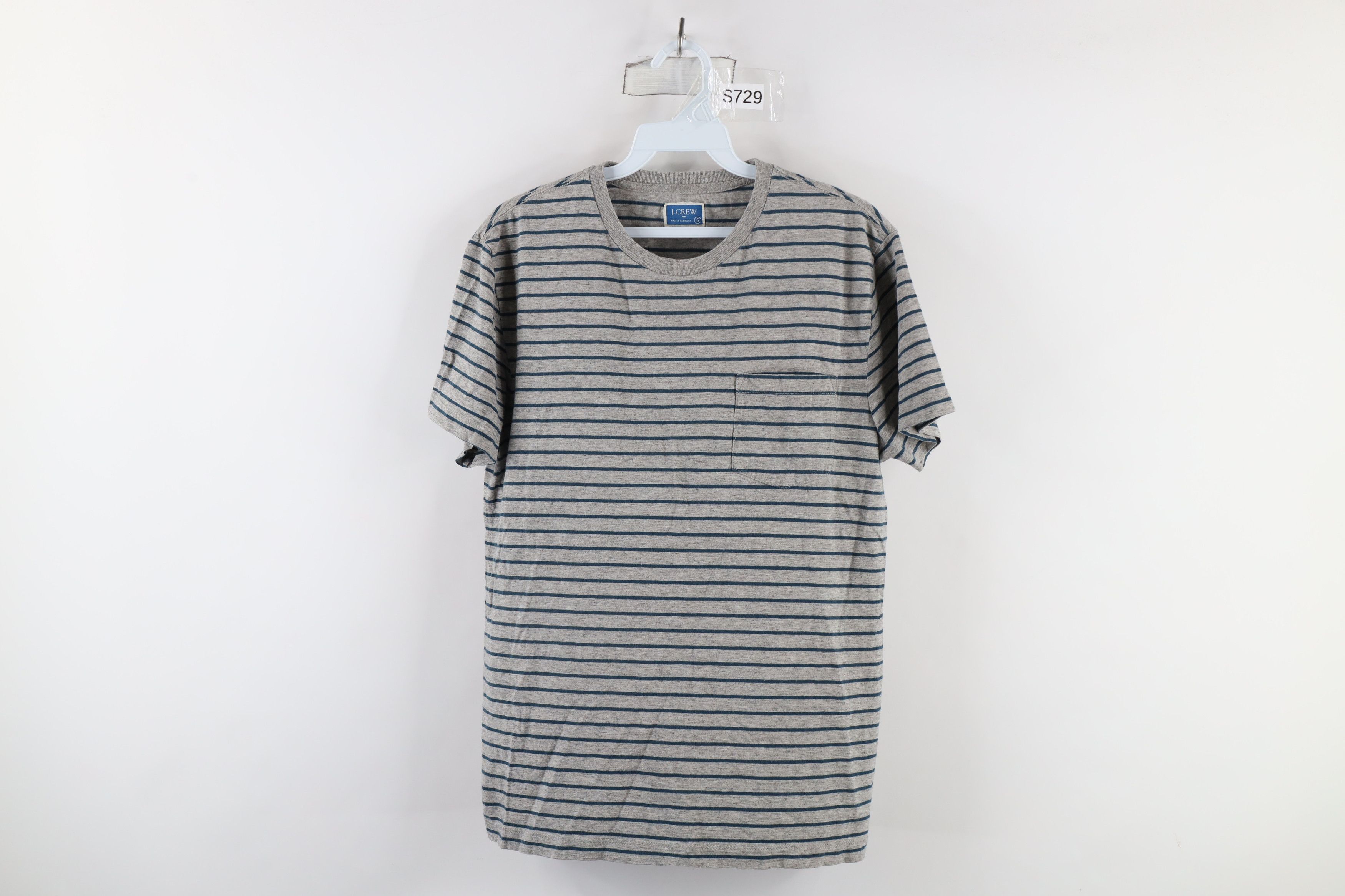 J.Crew × Vintage J Crew Fit Striped Short Sleeve Pocket T-Shirt Heather Gray Size US S / EU 44-46 / 1 - 1 Thumbnail