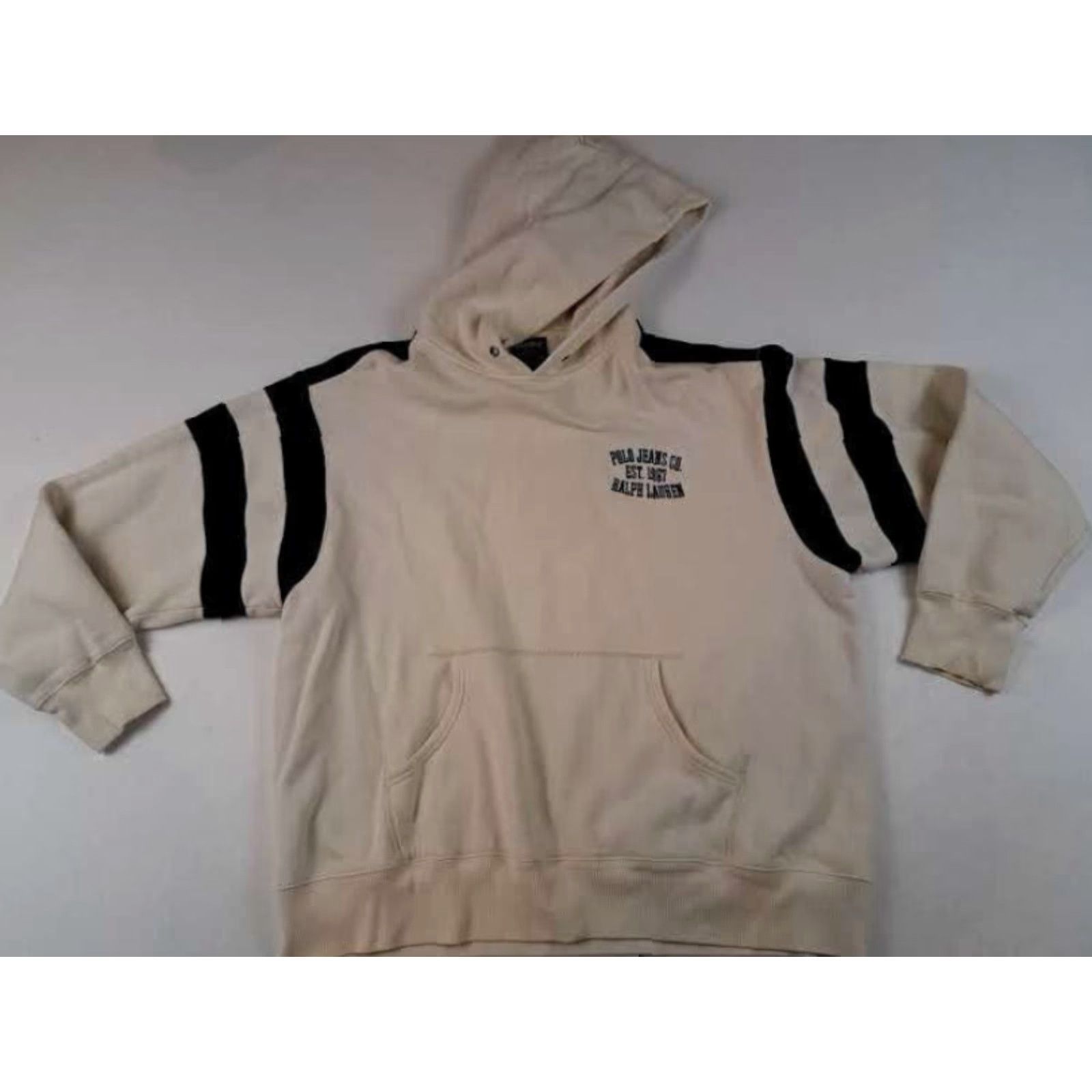 Polo Ralph Lauren Polo Ralph Lauren Sweatshirt Hoodie XL White Men Pullover Hooded Drawstring Missing Box Marks 28in Long 27in Pit to Pit Size US XL / EU 56 / 4 - 2 Thumbnail