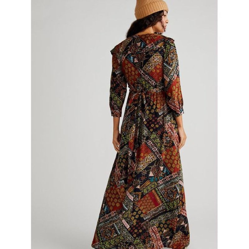 Free People New Free People Lennon Maxi Dress $168 X-SMALL Black Combo Size XS / US 0-2 / IT 36-38 - 3 Thumbnail