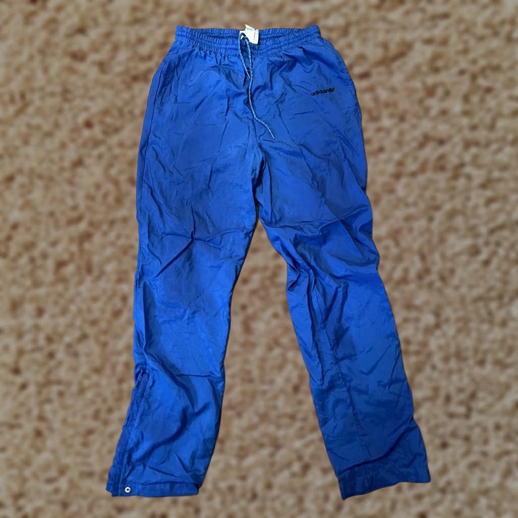 Adidas VINTAGE Adidas Blue Lined Athletic Gym Track Pants Mens Medium M Size US 31 - 1 Thumbnail