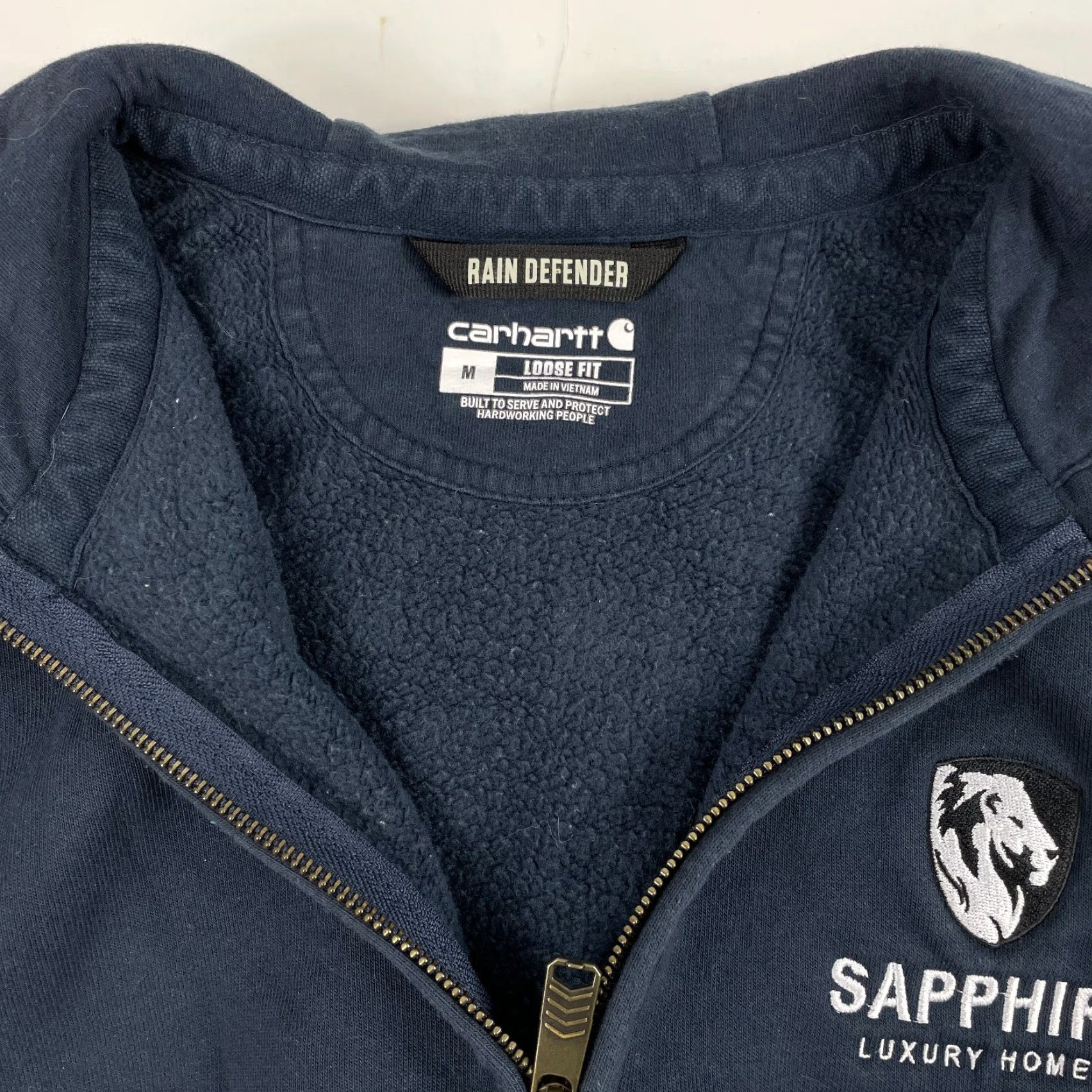 Carhartt Carhartt Hoodie Mens Medium Blue Rain Defender Full Zip Fleece Lined Workwear Size US M / EU 48-50 / 2 - 7 Thumbnail