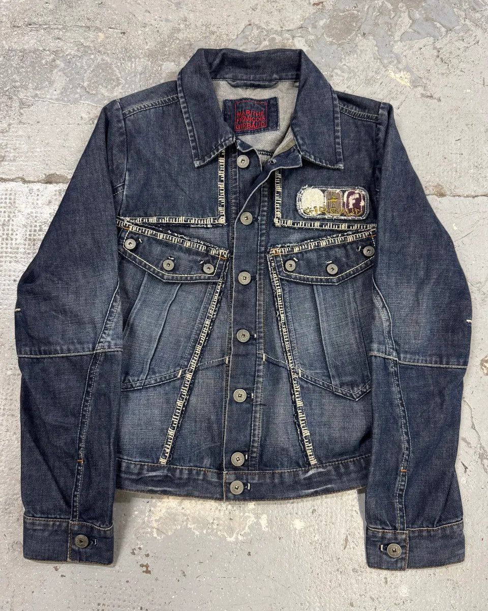 Marithe + Francois Girbaud AW2007 Marithé + François Girbaud Signature Blue Denim Buttoned Jacket Size S / US 4 / IT 40 - 1 Thumbnail