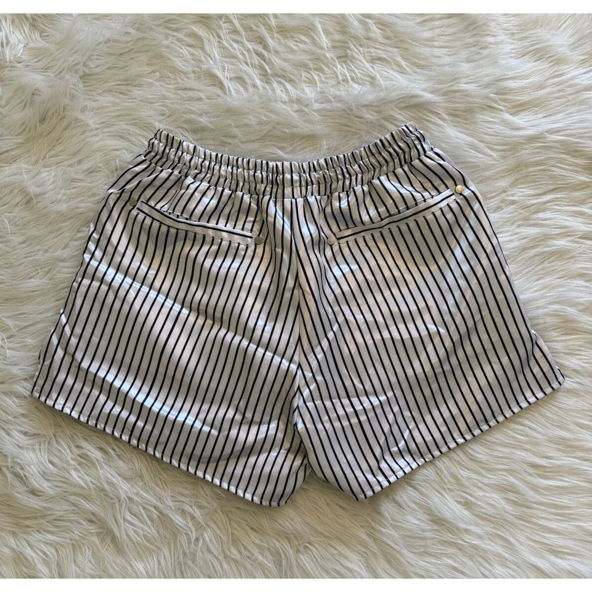 Rhude Rhude Satin Pinstripe Shorts Grey Large Size US 34 / EU 50 - 5 Thumbnail