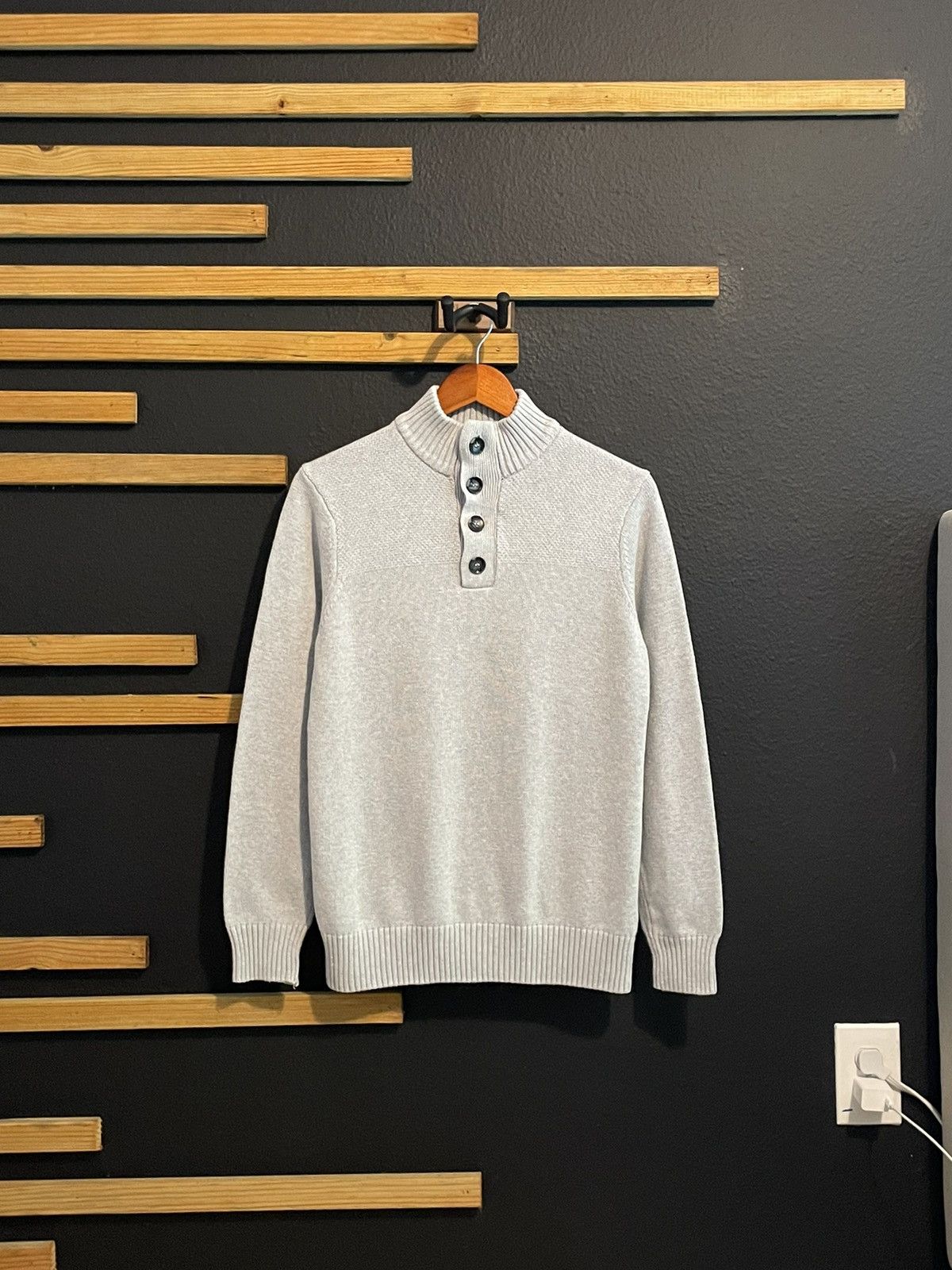 Vintage Button Mock Neck Sweater Size US M / EU 48-50 / 2 - 1 Thumbnail
