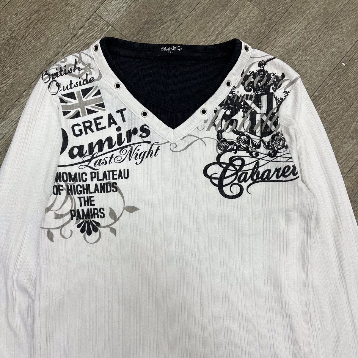 2000s Body Wave Poem Double Layer Goa Punk Lgb Longsleeve