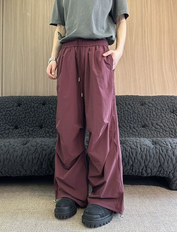 Japanese Brand × Vintage Retro y2k fashion cleanfit ruched pleated baggy pants Size US 34 / EU 50 - 4 Thumbnail