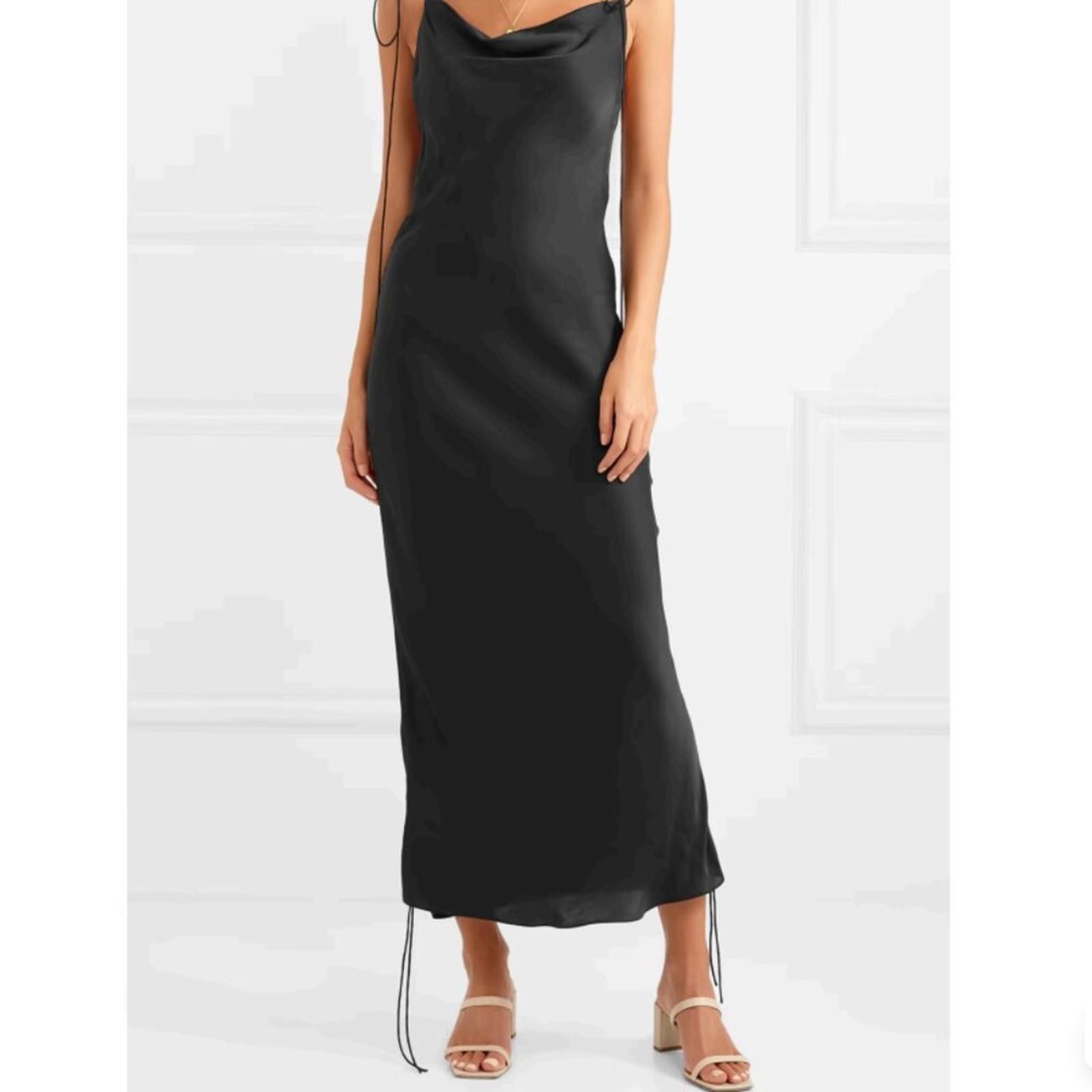 Orseund Iris ORSEUND IRIS Ruched Satin Dress Black Size Small Size S / US 4 / IT 40 - 6 Thumbnail