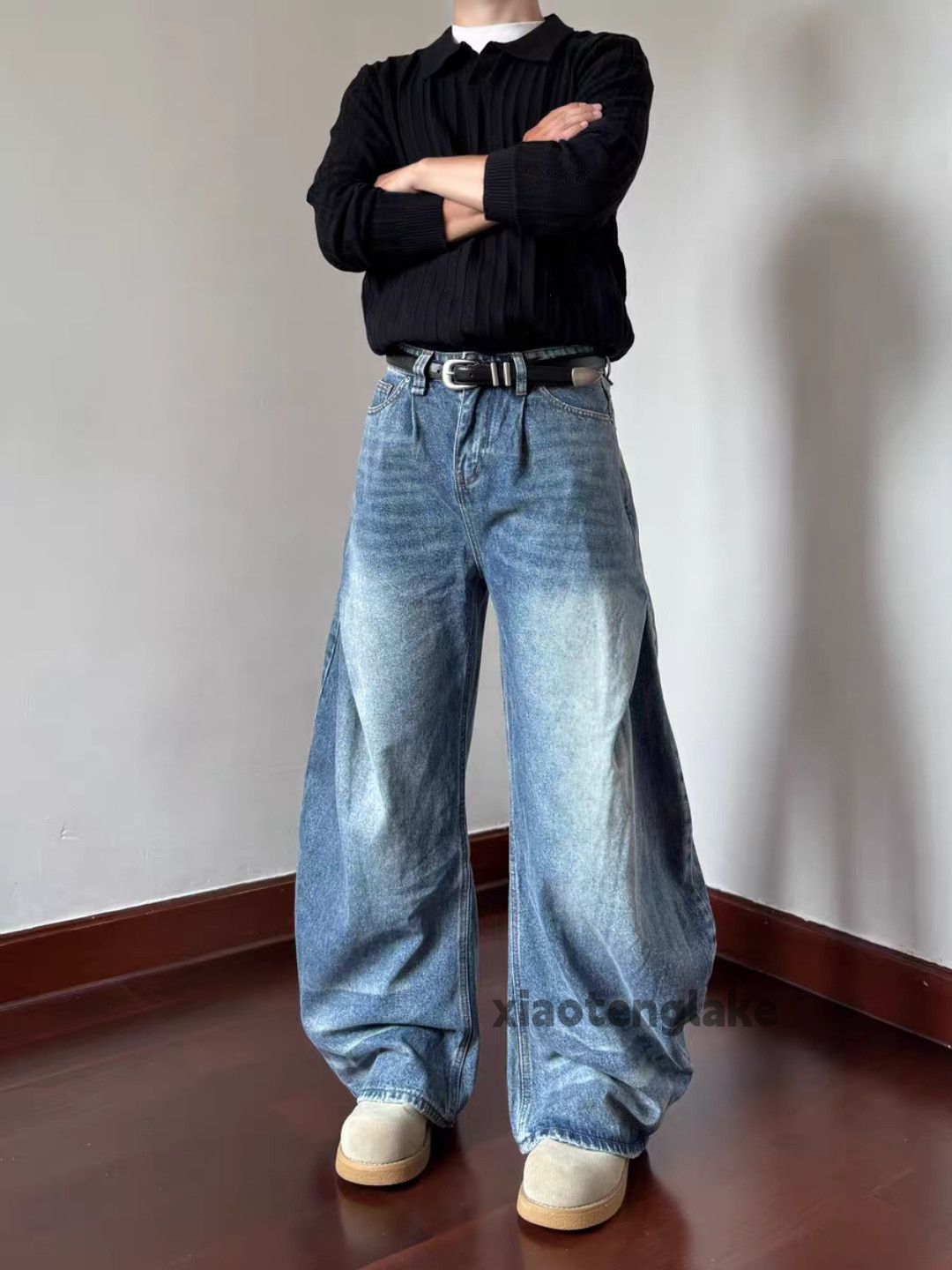 Jean xtl vintage washed faded punk loose baggy jeans Size US 30 / EU 46 - 1 Thumbnail
