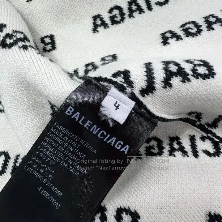 Balenciaga Balenciaga Black Letter Print Knit Cardigan. Size US M / EU 48-50 / 2 - 6 Thumbnail