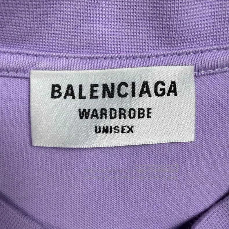 Balenciaga Balenciaga Eggplant Purple Embroidered Wave Cola Short Sle Size US M / EU 48-50 / 2 - 4 Thumbnail