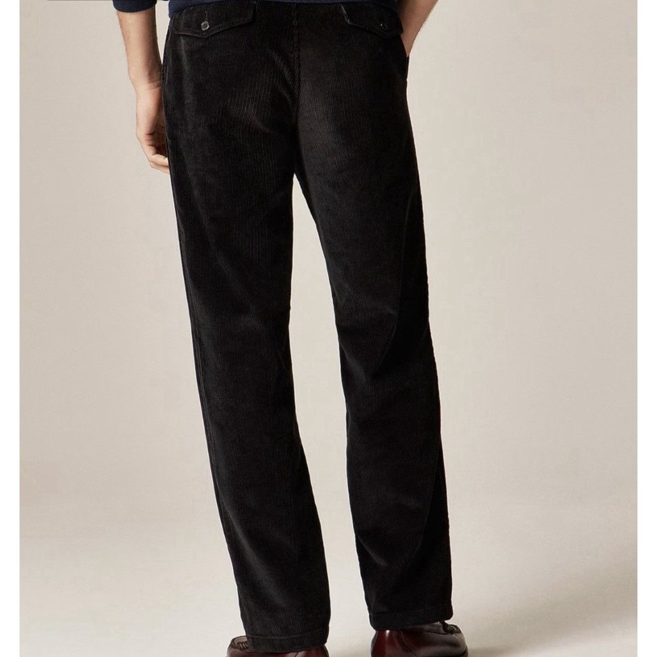 J.Crew J.CREW Classic Corduroy 10-Wale Straight Black Trouser 33x32 Size US 33 - 2 Thumbnail