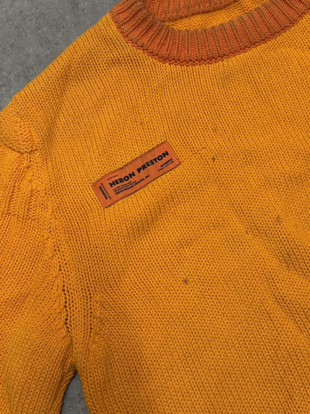 Heron Preston Heron Preston Orange logo knit sweater Size US L / EU 52-54 / 3 - 7 Thumbnail