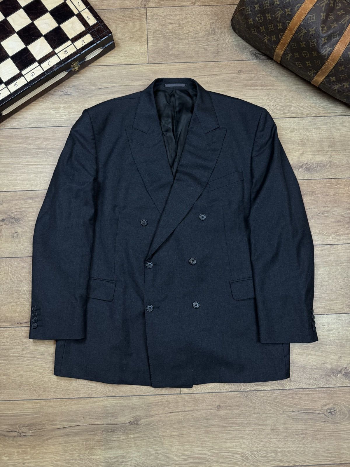 Burberry Vintage wool navy blazer Burberry original luxury item Size 54L - 1 Thumbnail