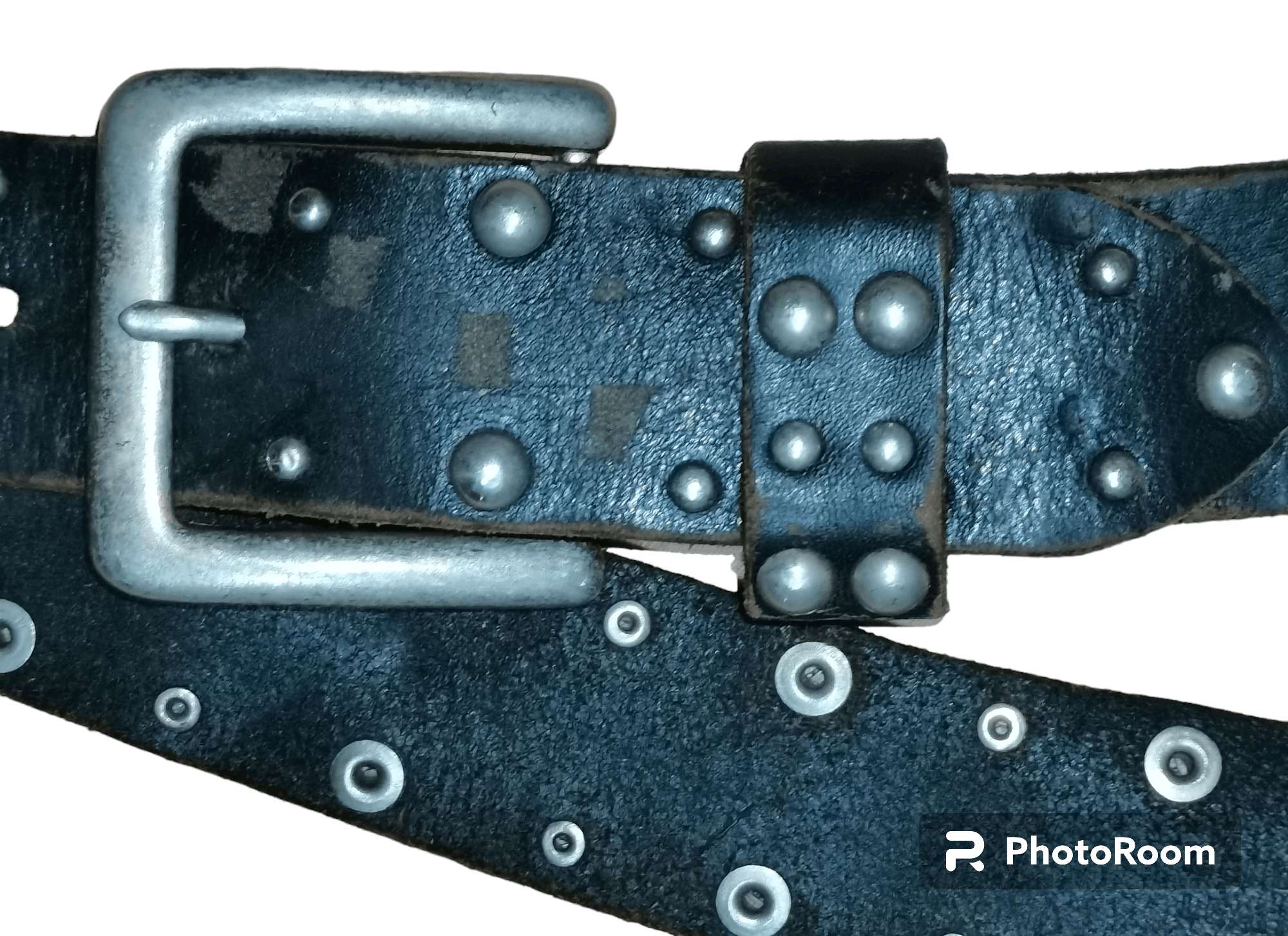 Genuine Leather CUSTOM STUDDED LEATHER BELT Size 38 - 2 Thumbnail