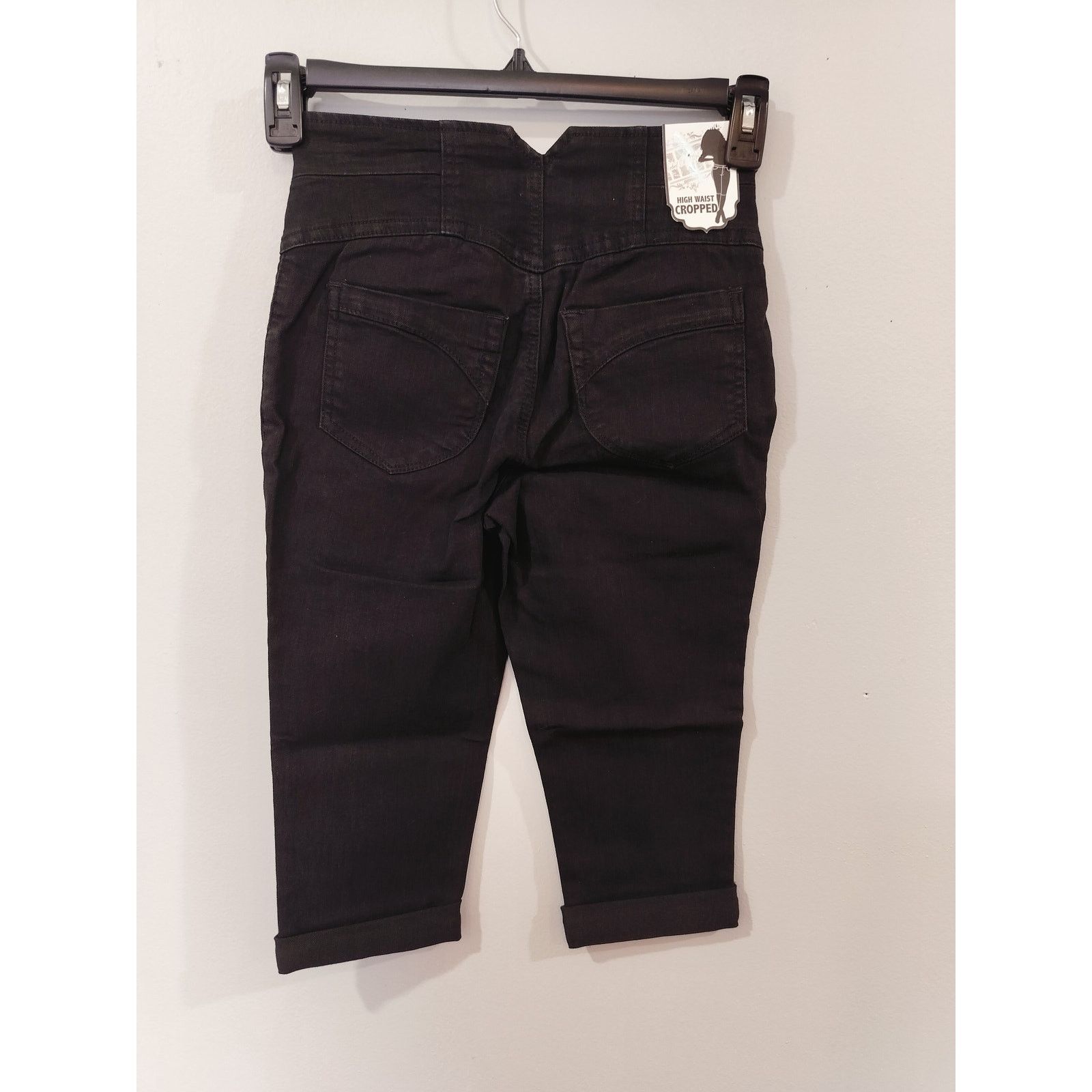 Other Rebel By Right High Waist Cropped Black Skinny Jeans Size 23" - 2 Thumbnail