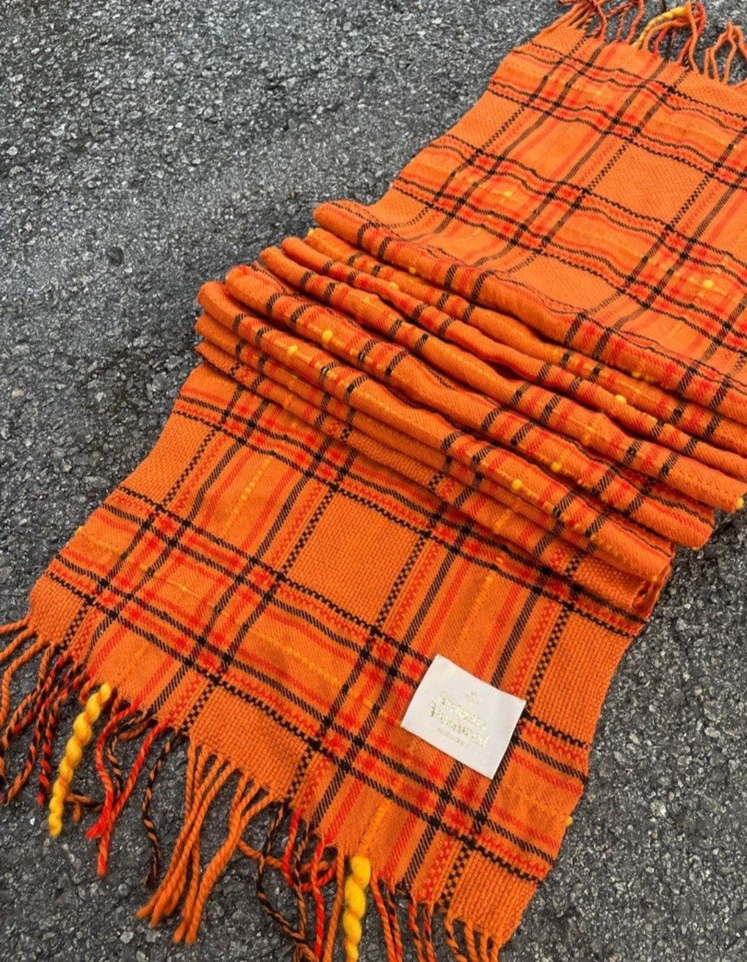 Vivienne Westwood Vivienne Westwood checkered orange colour Scarves Size ONE SIZE - 5 Thumbnail