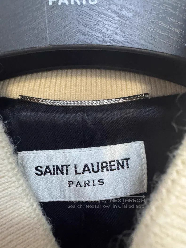 Saint Laurent Paris Saint Laurent Paris Ivory White Leather Patchwork Baseball Size US M / EU 48-50 / 2 - 3 Thumbnail