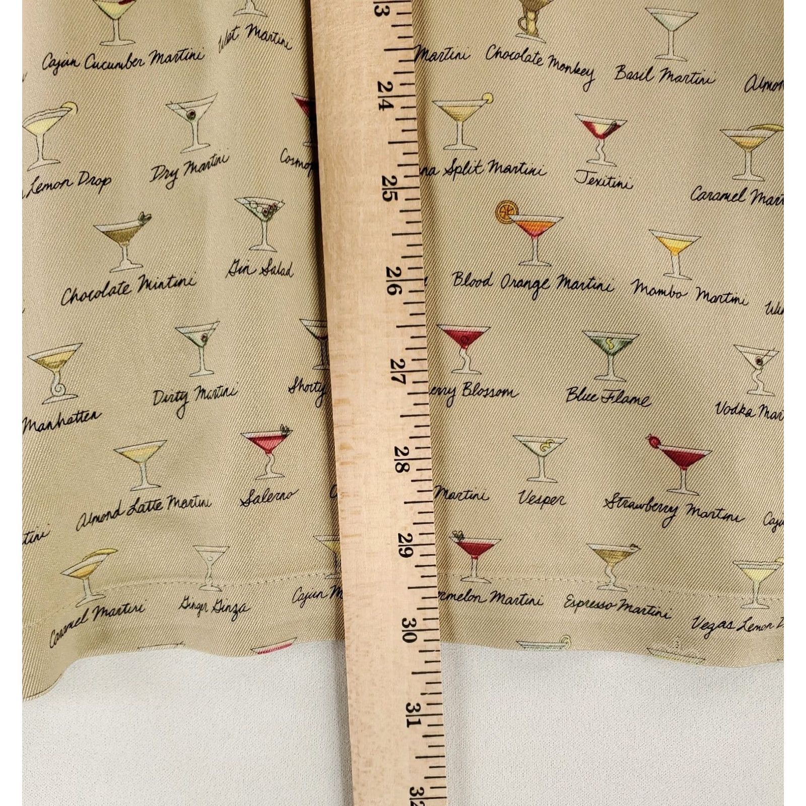 Tori Richard Tori Richard Shirt 100% Silk Cocktails Martinis Short Sleeve Mens L Tan Brown Silk Size US L / EU 52-54 / 3 - 6 Thumbnail