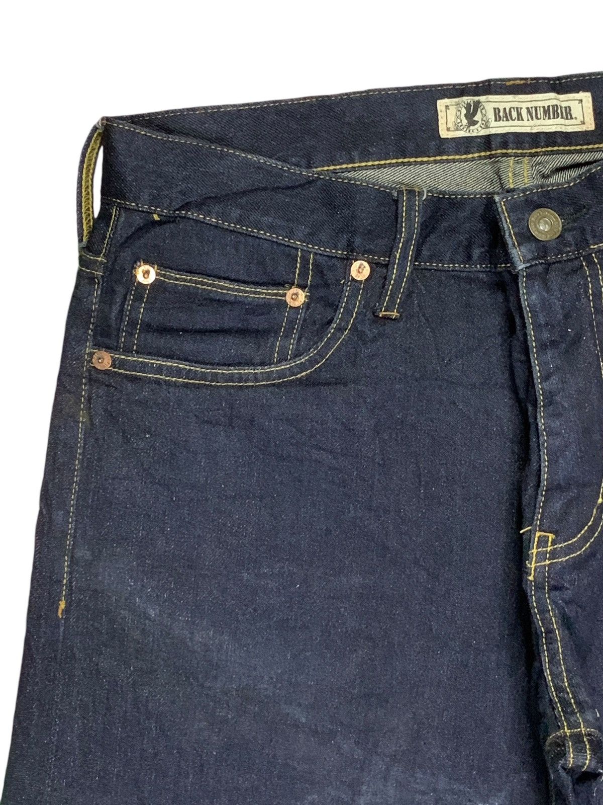 JNCO × Japanese Brand Vintage Back Number Selvedge Raw Denim Loose Jean Shorts Size US 32 / EU 48 - 6 Thumbnail
