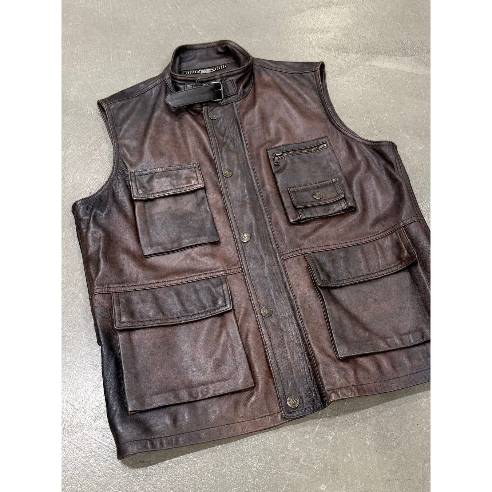 Dolce & Gabbana 2000s Dolce & Gabbana military cargo leather vest Size XL / US 12-14 / IT 48-50 - 2 Thumbnail