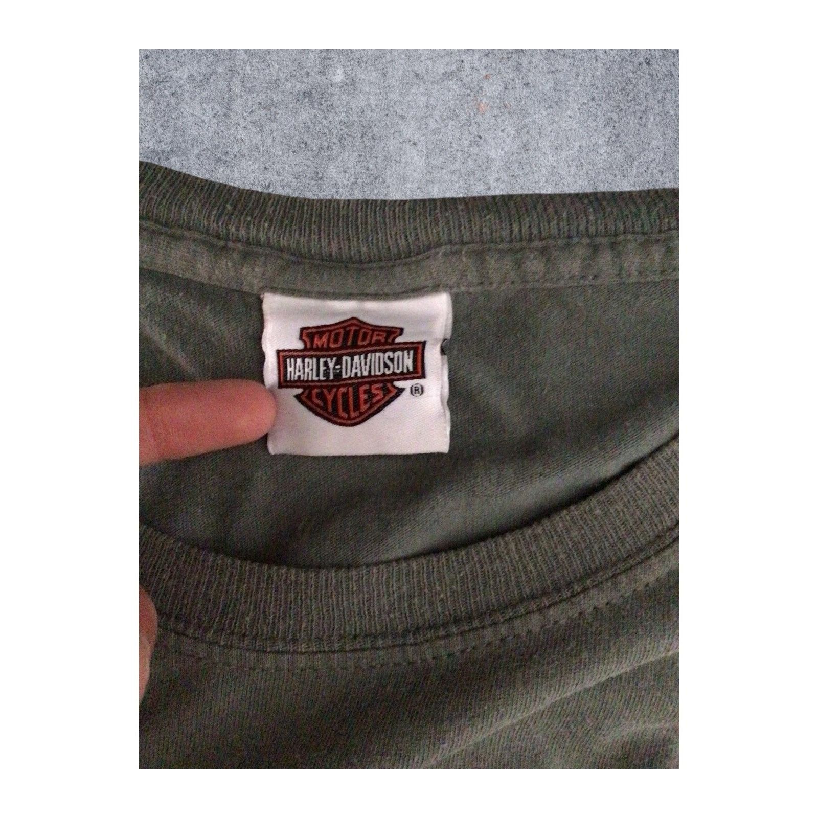 Vintage Harley Davidson Green Biker Shirt XL Preloved Size US XL / EU 56 / 4 - 2 Thumbnail