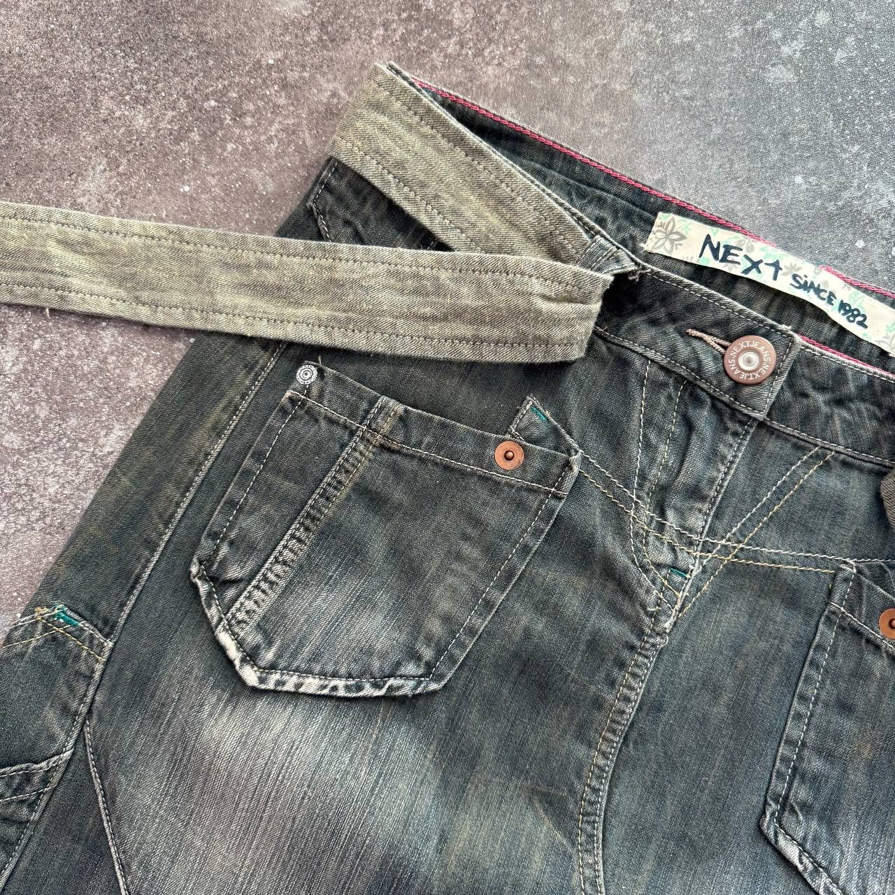 20471120 × If Six Was Nine Amazing Y2K Washed Multipocket Cargo Denim Midi Skirt Size 30" / US 8 / IT 44 - 5 Thumbnail
