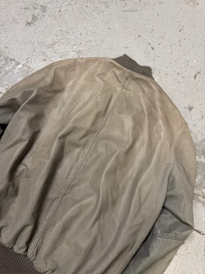 Designer × Giorgio Brato × Vintage 200s Giorgio Brato Raw Grey Leather Bomber Jacket Size US S / EU 44-46 / 1 - 7 Thumbnail