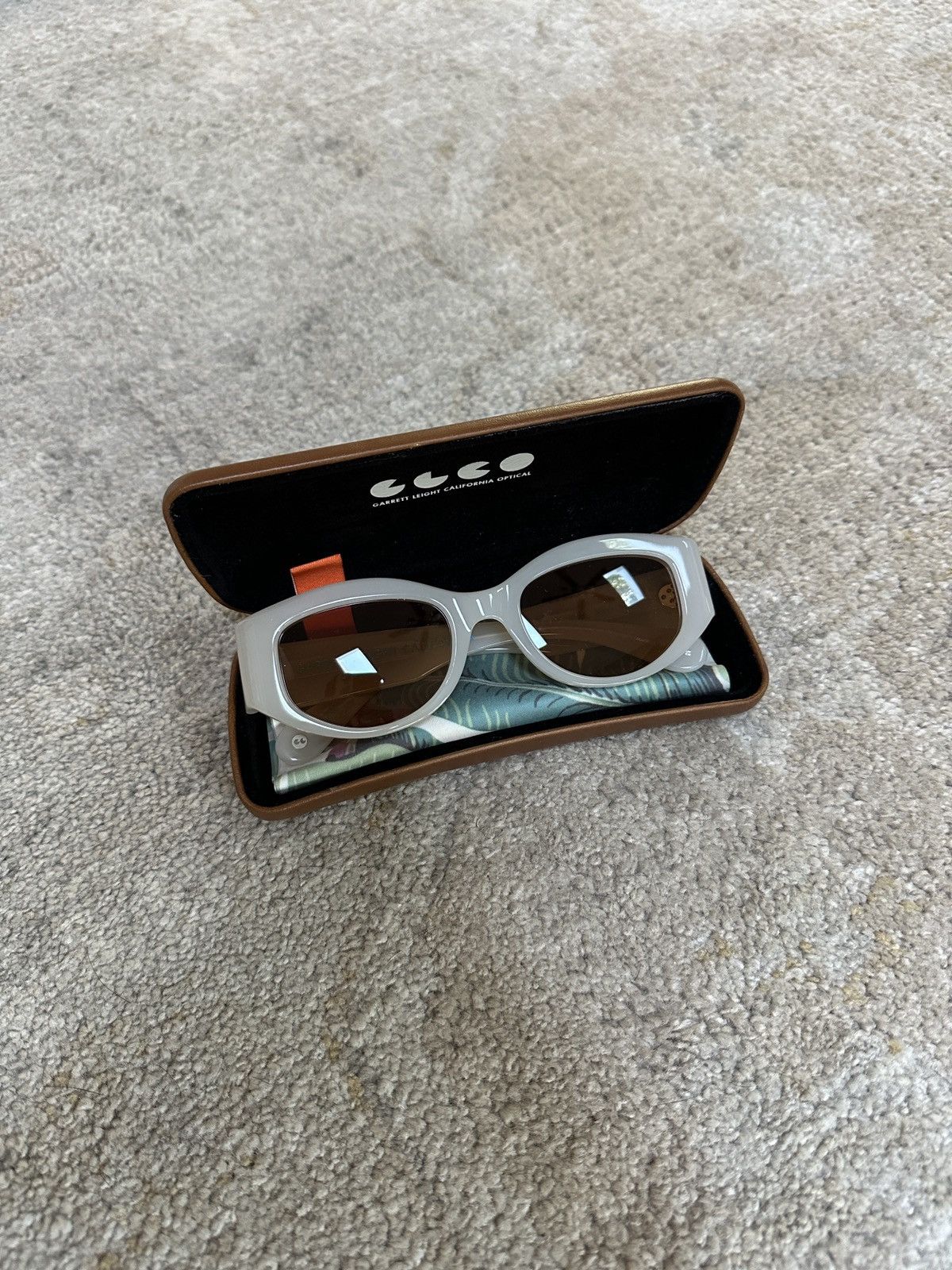 Garrett Leight Retro Biggie Ecru Marigold Sunglasses Size ONE SIZE - 10 Thumbnail