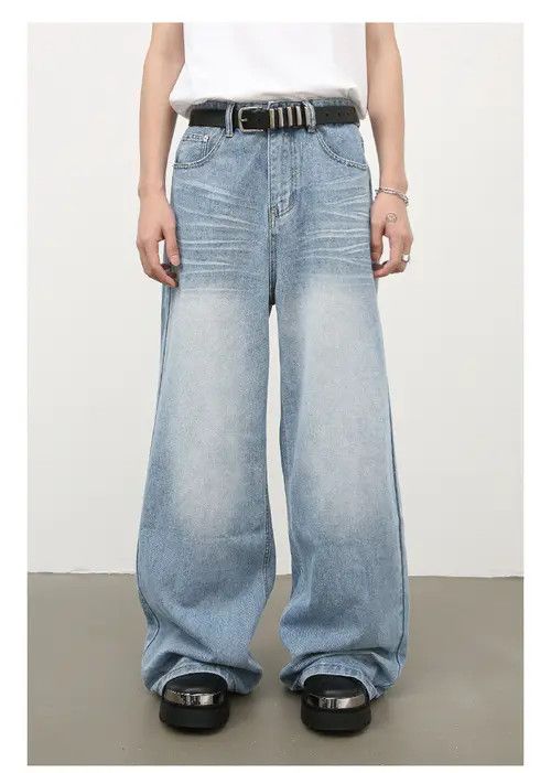 Japanese Brand × Jean Men's distressed washed straight loose wide-leg jeans Size US 32 / EU 48 - 1 Thumbnail