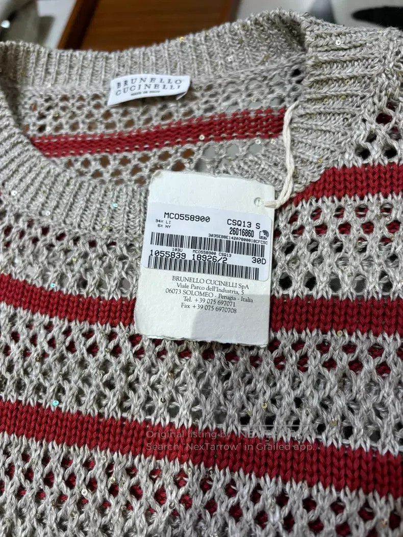 Brunello Cucinelli Brunello Cucinelli Women's Striped Sequin Knit Top Size S / US 4 / IT 40 - 5 Thumbnail
