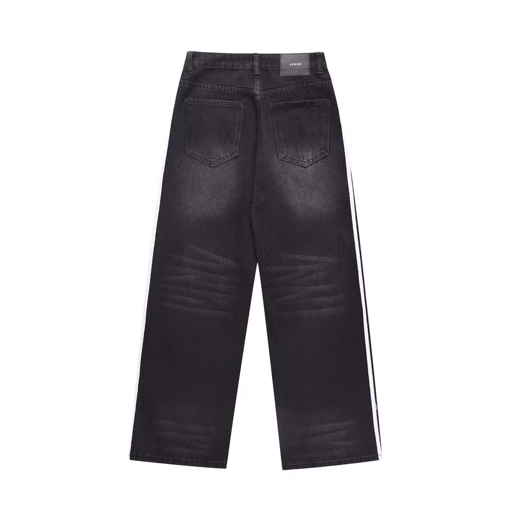 Japanese Brand × Jean Men's hiphop side stripe stitching oversize casual jeans Size US 32 / EU 48 - 2 Thumbnail