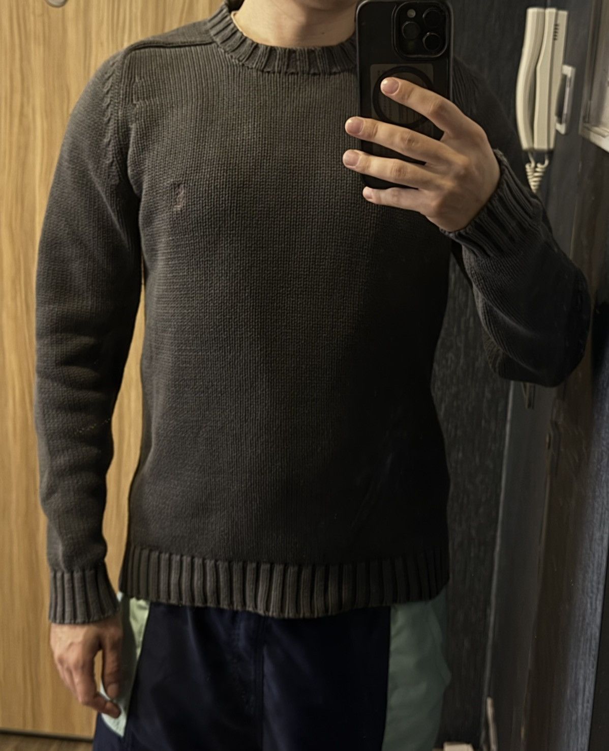 Yves Saint Laurent Heavy YSL Sweater Knit Dark Grey Thick Size US M / EU 48-50 / 2 - 17 Thumbnail
