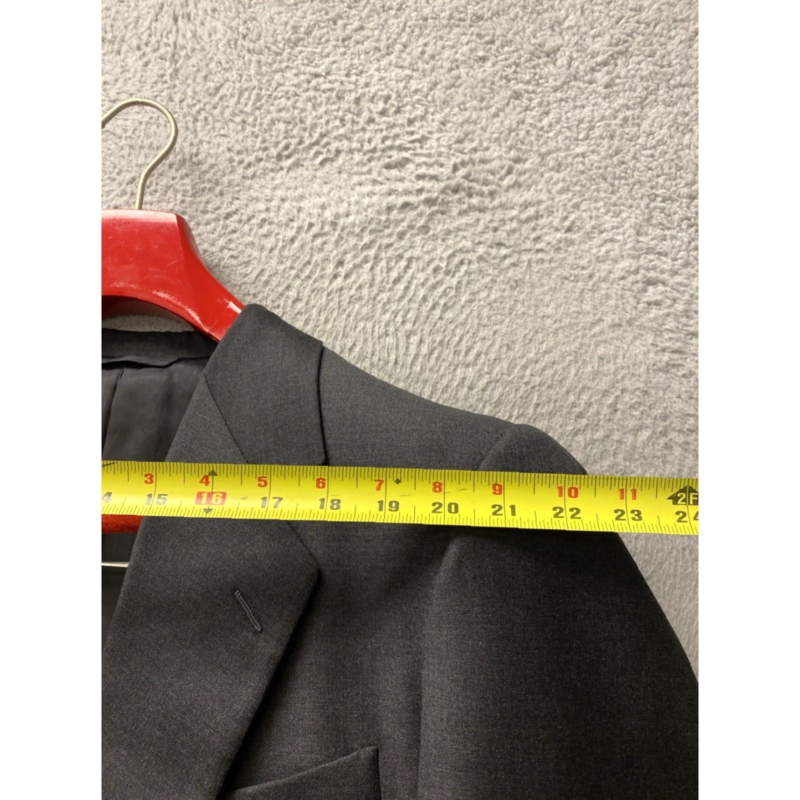 Vintage Hickey Freeman Jacket Blazer Two Button 46R Regular Wool Dark Gray Men Size 46R Jacket/Coat Solid 2 Button Size 46R - 6 Thumbnail