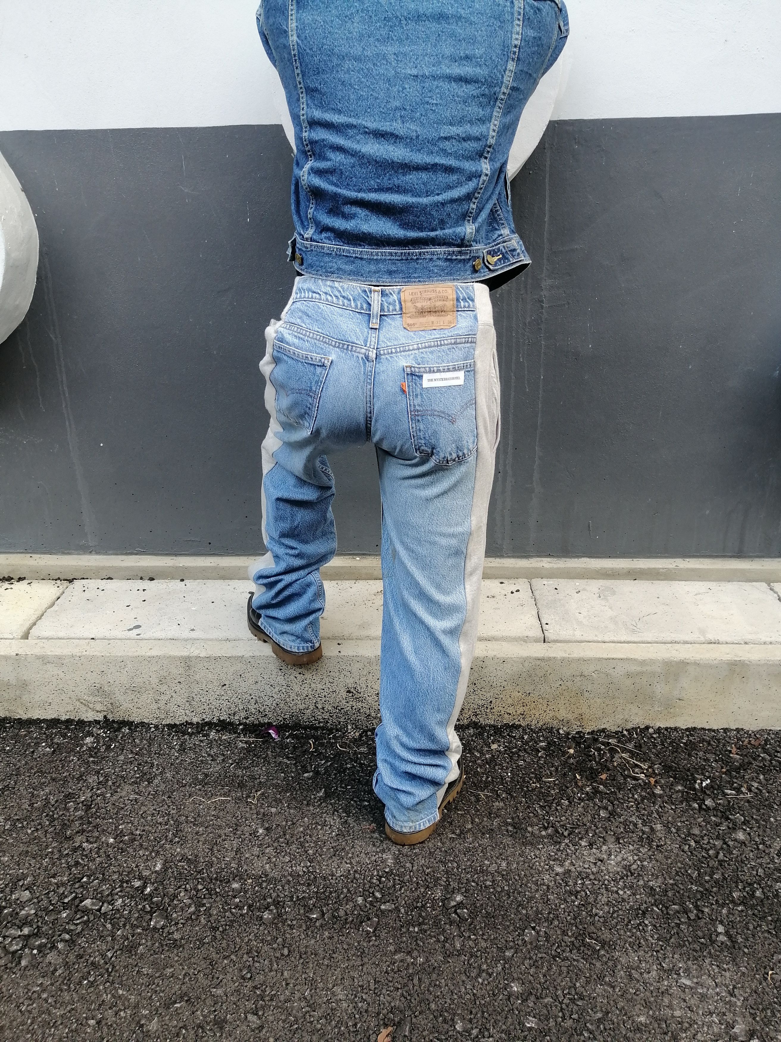 Levi's × Levi's Vintage Clothing Levi's 505 Regular Fit Straight Leg Custom Nike Pants Jeans Size US 30 / EU 46 - 20 Thumbnail