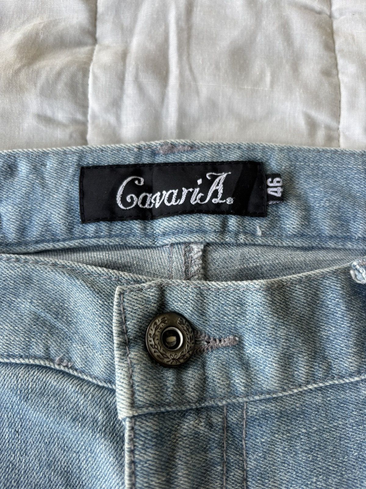 Japanese Brand 🔥CavariA PATCHWORK RELEASE HEM DENIM JEANS SLIM Size US 32 / EU 48 - 9 Thumbnail