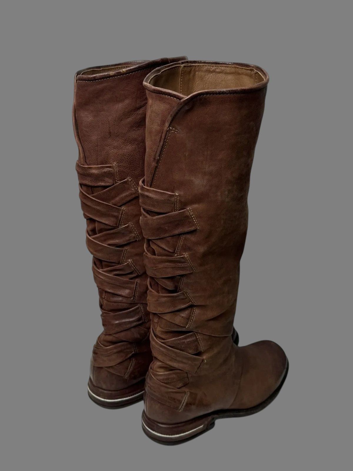 If Six Was Nine Vintage Italian Leather Tall Boots A.S.98 Rick Owens Look Size US 9 / IT 39 - 12 Thumbnail