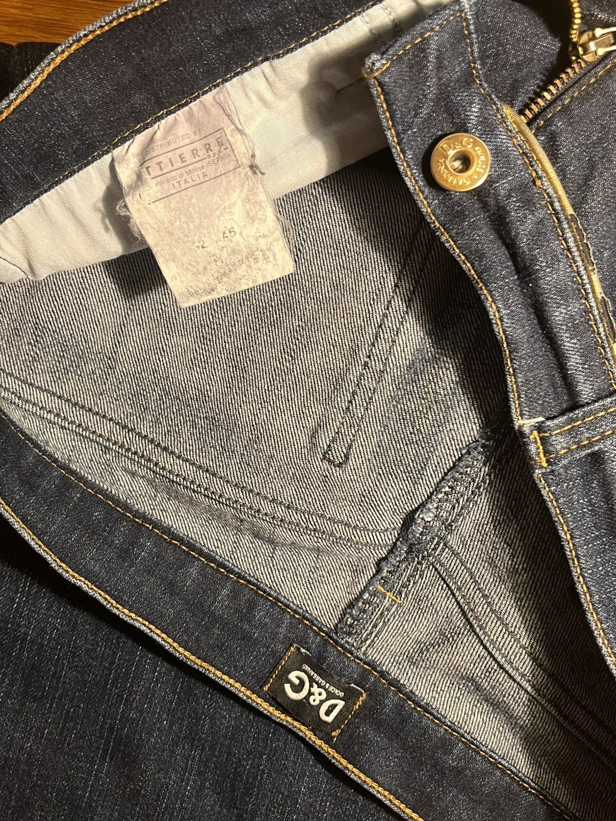 Dolce & Gabbana D&G Dolce & Gabbana Archive "Gold Logo" Jeans y2k Size 33" - 12 Thumbnail