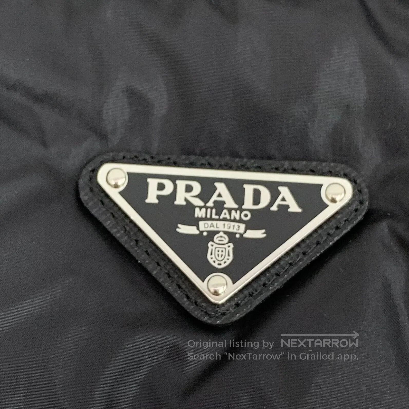 Prada Prada Black triangle label stand collar single-breasted lo Size XS / US 0-2 / IT 36-38 - 5 Thumbnail