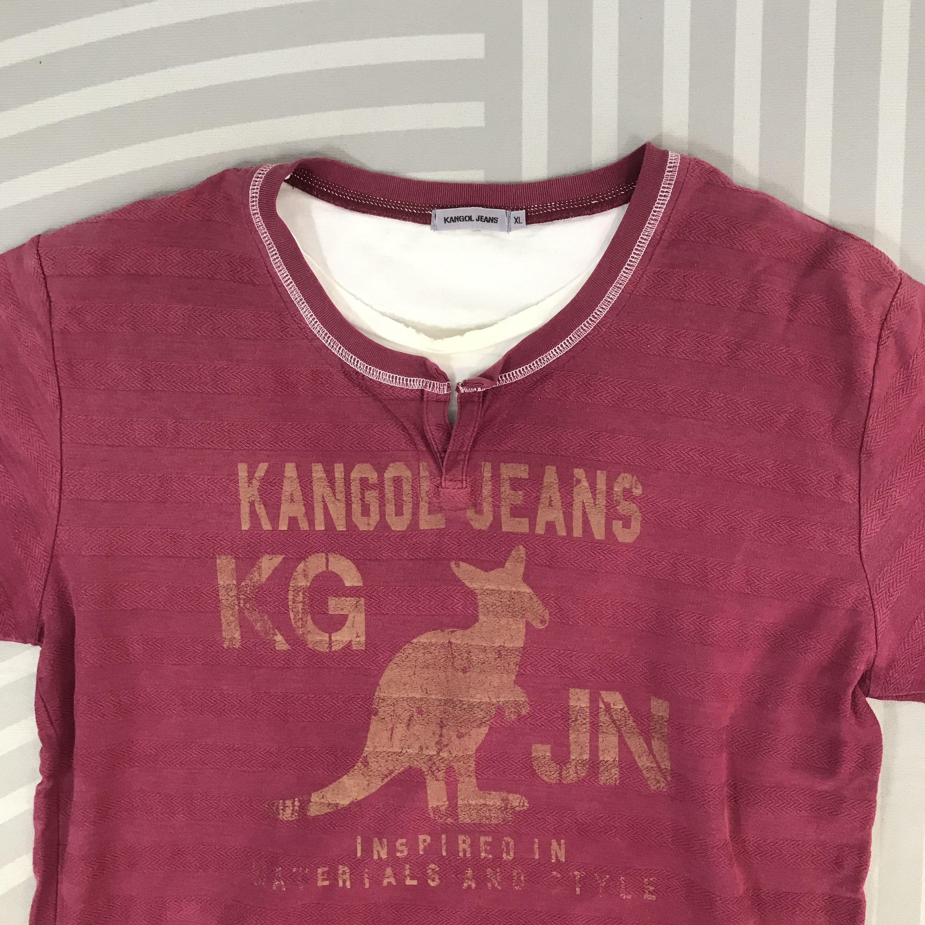 Kangol × Vintage Vintage Kangol Jeans Striped design Double layer T-Shirt Size US XL / EU 56 / 4 - 2 Thumbnail