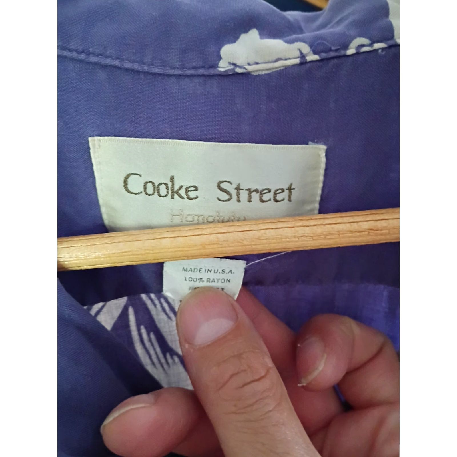 ALOHAS VINTAGE Cook Street Honolulu Made In USA Aloha Shirt Blue Short Sleeve L Mens Shirt Hawaii Size US L / EU 52-54 / 3 - 2 Thumbnail