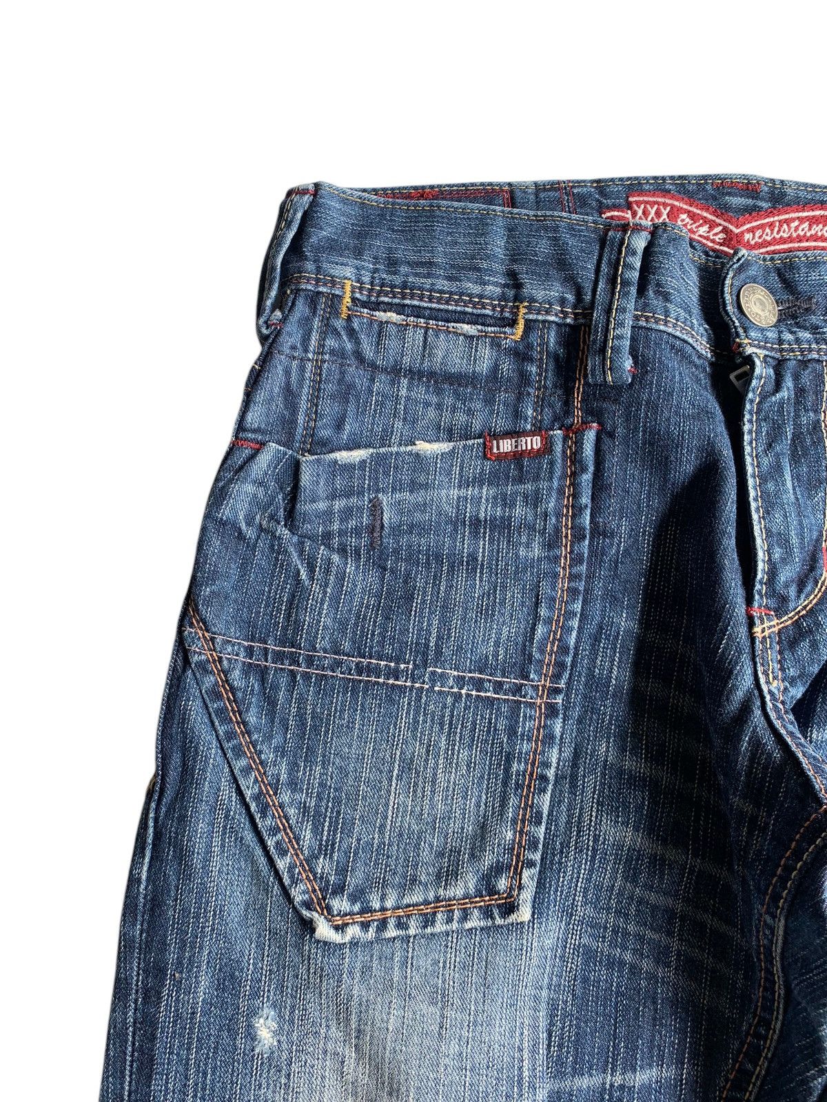 FLARE💥 LIBERTO PUNK STYLE RUSTY&FADED DISTRESSED DENIM🎌