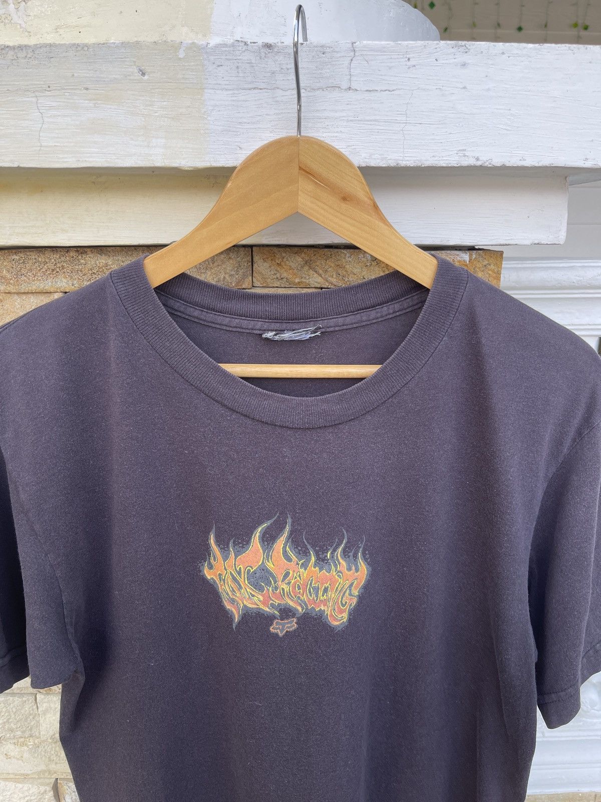 Fox Racing Rare🔥Vintage Sun Faded Black Fox Racing T-Shirt Size US M / EU 48-50 / 2 - 2 Thumbnail