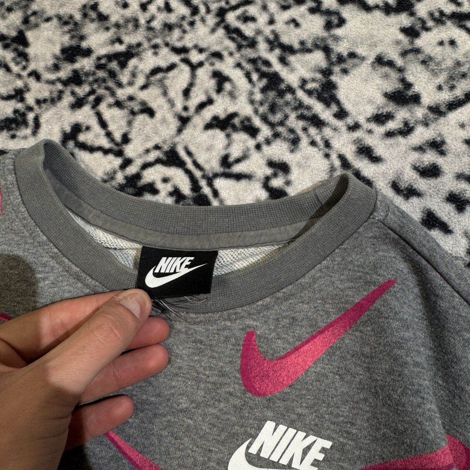 Nike × Vintage Nike Unisex Grey Cotton Sweatshirt Size XS Blank Swoosh Size US XS / EU 42 / 0 - 7 Thumbnail