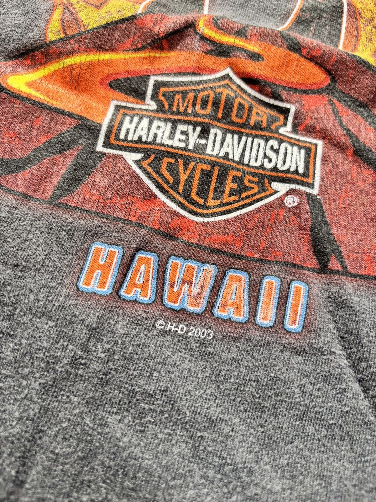 Harley Davidson Vintage 2003 Harley Davidson Hawaii Faded Tee Size US XL / EU 56 / 4 - 8 Thumbnail