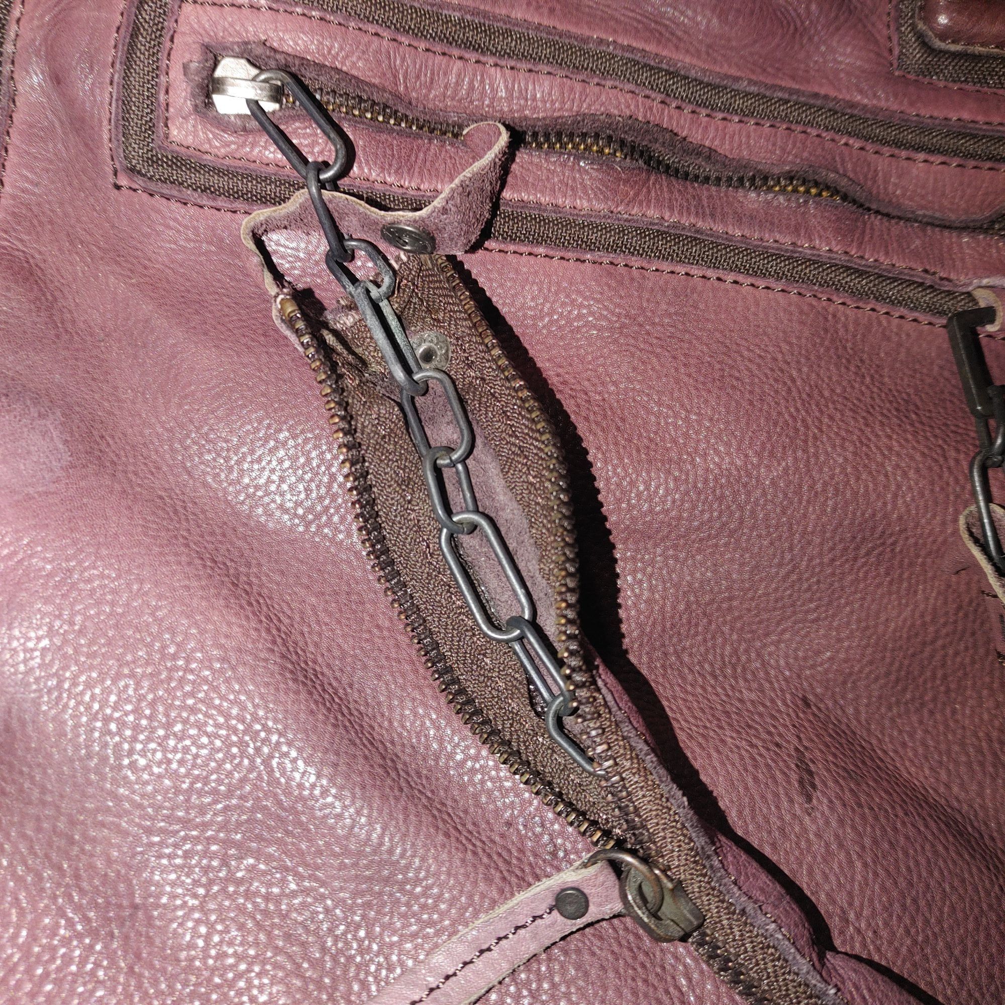 Diesel Diesel Vintage Leather Handbag Tote Purse Heavy Hardware Bur Size ONE SIZE - 16 Thumbnail