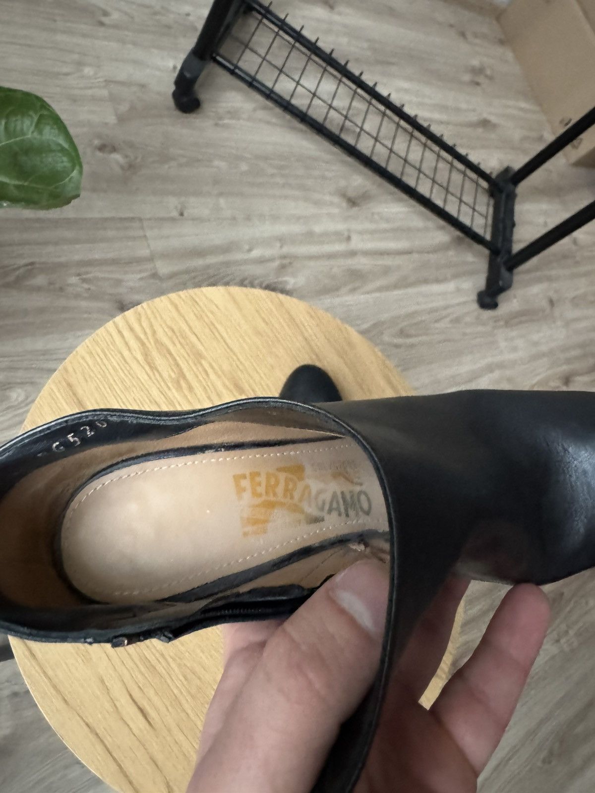 Salvatore Ferragamo Black Leather Ankle Boots Heels
